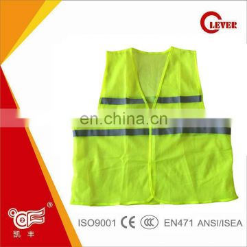 Yellow Reflective Vest 60GSM Children Security Protective Garment With Silvery Reflective Tape