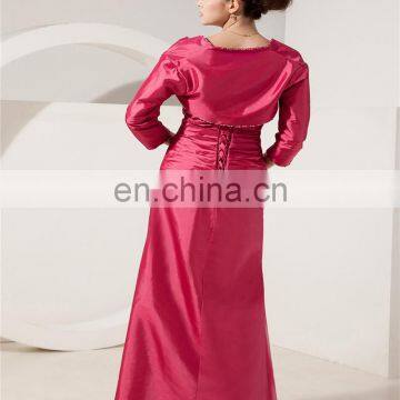 2018 Elegant Sweetheart Floor Length Evening Dress Beaded Ruched Lace-up Mother Of The Bride Dress With Jacket photo-3