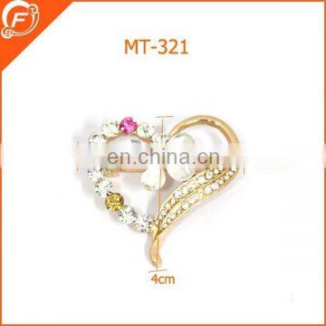 heart shaped safety pin brooches for wedding dress