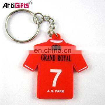 Wholesale Custom 3d Soft Pvc Rubber Mini T-shirt qr Code Cloth Keychain