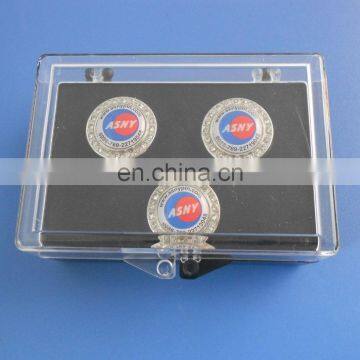 Top quality Qatar perfect red GEM plastic box cufflink sets