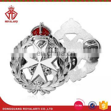 Gold Custom Brass Officer Institution Enamel Pin Badge With Eagle photo-2