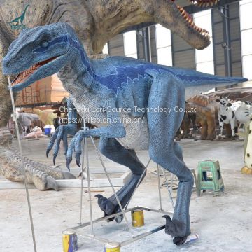 LORISO1223 New material blue velociraptor dinosaur costume