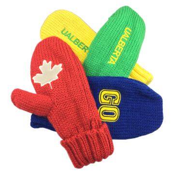 Glove Supplier Acrylic Glove Wool Mitten With Embroidered Logo for Winter Season
