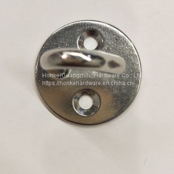 Silver Color Stainless Steel Round Pad & Hook Type For Sail Boats / Yachts