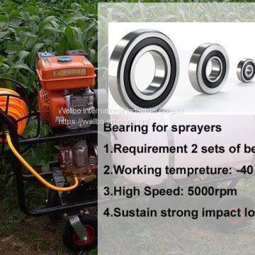 Deep groove ball Bearings for sprayers 6205 2RS C0 P5 HG03（-40~180℃）