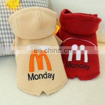 Pet Dog Cat Hoodie Monday Tuxedo Warm Coat Clothes Teddy Woolen Coat photo-2