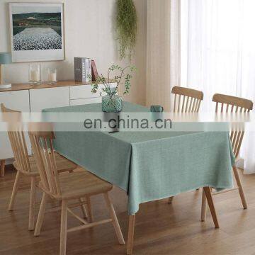 Modern solid waterproof linen look tablecloth