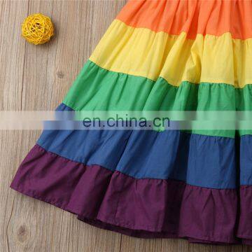 Rainbow Maxi Dress Baby Girl Summer Dress Kid Twirl Dress photo-3