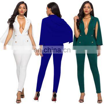 Wholesale Sexy Spandex Buttons 2019 New Ladies Bodysuit Jumpsuits photo-4