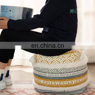 Living Room Decor Boho Design Foot Rest Pouf Washable Home Use Ottoman Pouf With Tassels photo-2