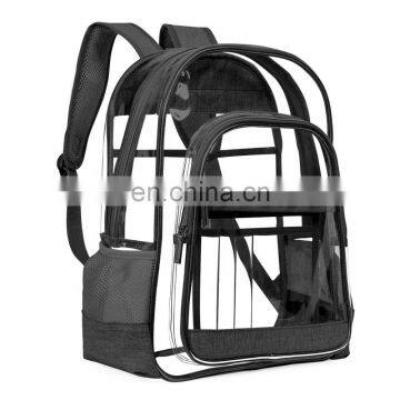 2019 Fashion Lady Girl Large Capacity Pink Clear Transparent PVC Backpack School Bag Rucksack photo-3