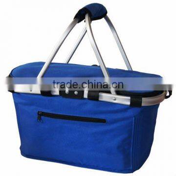 aluminium sash tote folding basket for picnic or shopping