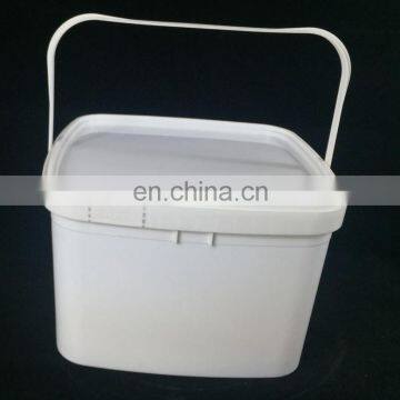 Cheap square plastic paint bucket with lid and handle wholesale 3liter