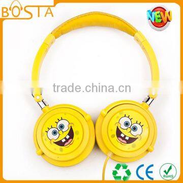 Promotional stereo bulk sales funny cute cool fashion sponge headphone for kids