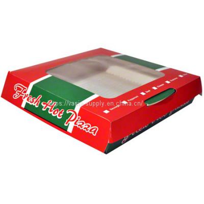 Restaurant delivery cardboard boxes pizza box with window white pizza packaging plain pizza corrugated pizza