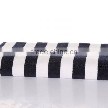 professional towel manufactory strip black white velour reactive printed beach towel