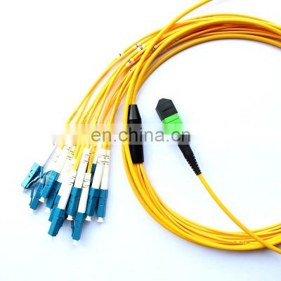 QSFP+ MPO LC  Optic Patch cord  Single mode SM 9/125   3Meter 12-Fiber MPO LC Breakout Cable