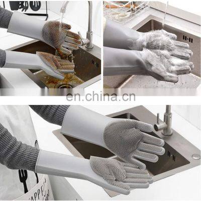 Pet Hair Removal Gloves Magic Silicone Scrubber Cleaning Gloves Pet Grooming Gloves For Fruit Vegetable Dogs Cats photo-5