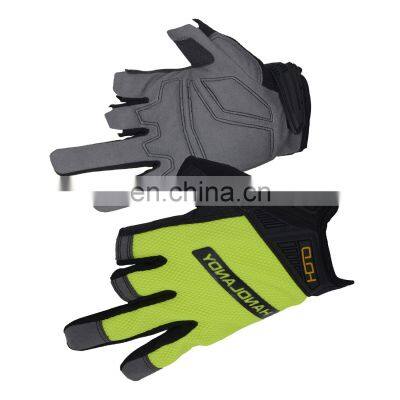 HANDLANDY Synthetic Leather Fingerless Cycling Motorcycle Sports Utility Half Fingers Work Gloves