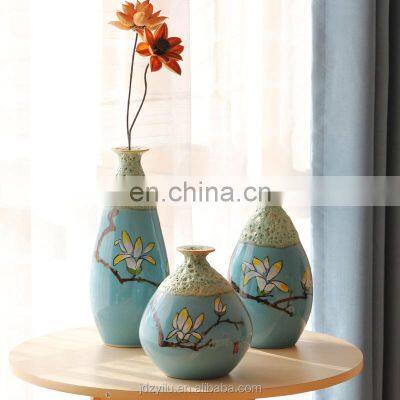 Creative Three Piece a set home decor small Ceramic Vase