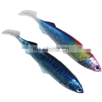 26cm 423g 3D eye high quality material carp silicone color bass T-tail  fishing soft Lure