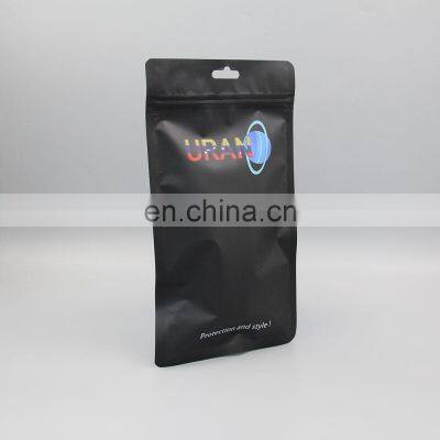 Wholesale Aluminium Foil pe Flexible Black Matte Mylar Bags Zipper Lock Packaging Bags/poly Doypack 3 Side Seal Zipper Bag photo-4