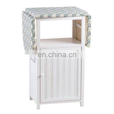 wooden folding ironing board cabinet with cloth storage shelf and door KD