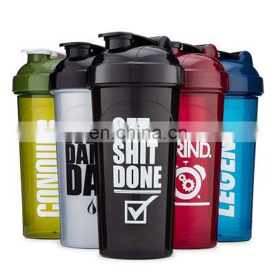 Wholesale sports bpa free plastic spice custom logo gym empty glitter shaker bottle