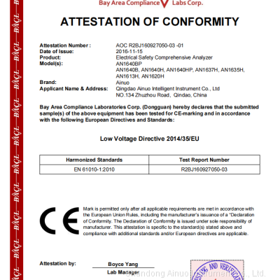 CE LVD Certificate