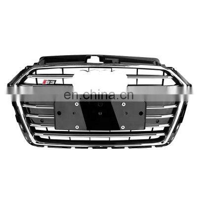 High quality front grill for Audi A3 ABS new style Chrome silver black bumper grille for S3 RS3 style 2017 2018 2019