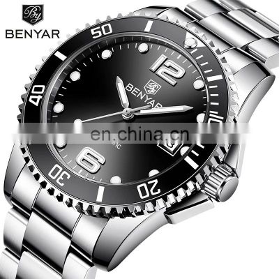 Benyar 5152 Relojes Stainless Steel Mens Mechanical Watches Waterproof Luxury Watch Automatic Movement