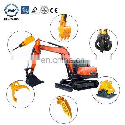 Hengwang HW60 excavating machinery 5 ton 6ton mini small micro digger bagger crawler excavator for sale