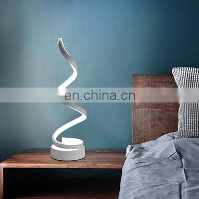 Modern LED Spiral Table Lamp Cool White Warm White For Living Room Bedroom LED Curved Desk Bedside Lamp