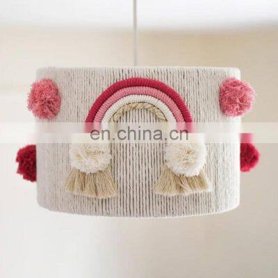 Hot Selling Baby Girl Nursery Room Rainbow Macrame Lampshade Ceiling Light