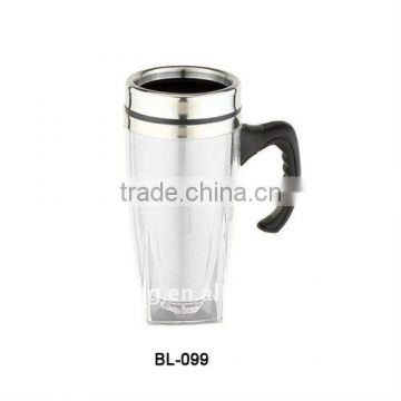 16oz double wall travel coffee mug tumblers with square bottom outer shell