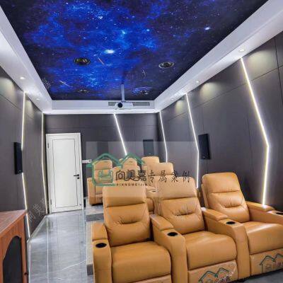 Villa living room leather electric sofa home theater electric multi-functional audio-visual room sofa combination