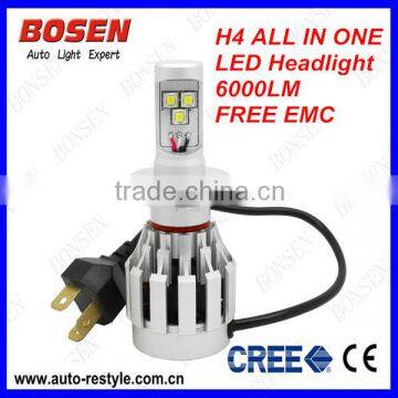 2014 Super New Cree 6000lm 60w High Power Led Headlight Bulb H4 High/low H7 H8 H11 P13 H16 PSX26 9005 9006 9007 HB3 HB4 HB5