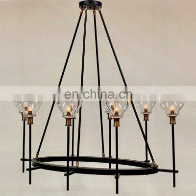 Custom Modern Luxury Glass Hanging Light Indoor Led Pendant Lighting Restaurant Indoor Dining Room Living Room Ring Chandelier