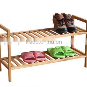 FSC portable wood shoe rack