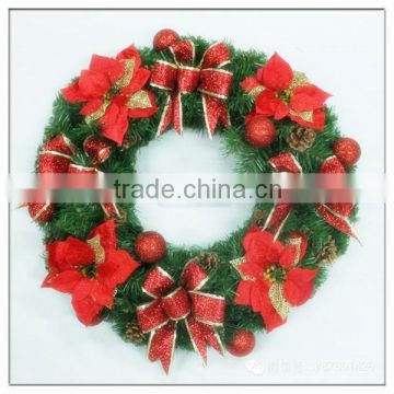 New Design !Shenzhen Supplier High Quality pvc Wreath For Festivals Celebrations flower christmas wreath