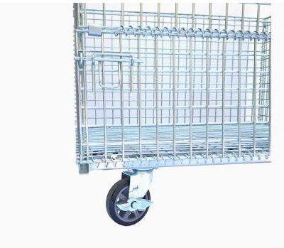 Colorful Steel Collapsible Wire Mesh Pallet Cage Container for Warehouse Storage photo-2