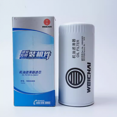 Filtro de aceite original del motor Weichai 1000424655/JX0818