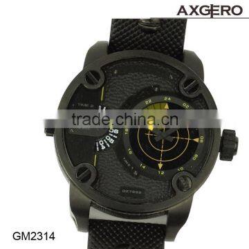 2015 Popular Alloy Case Good Quality Leather Watch With Date Sprots Watches for Men photo-2