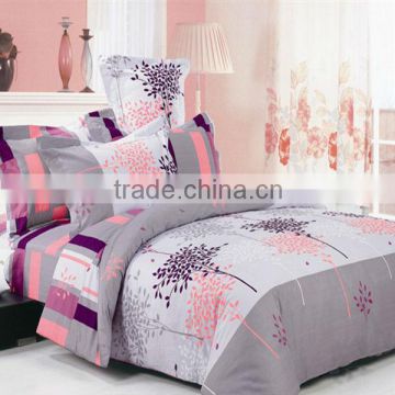 Pigment Print Plant Bedding Cotton Duvet Cover Bed Set