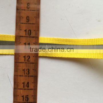 grey and yellow fire resistant polyester fabric reflective webbing