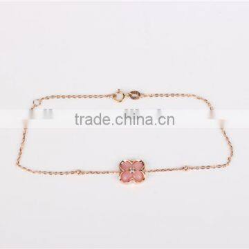 Lovely Cute Flower Bracelet 925 Cheap Silver Bracelet With Pink Onyx Bracelet photo-2