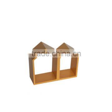 House Shape Wooden Cube Display Mini Wall Shelf photo-4