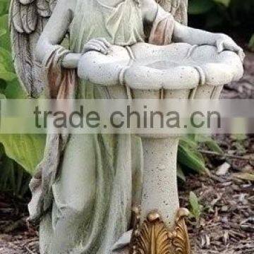 Angel Outdoor Garden Statue with Solar Powered Bird Bath