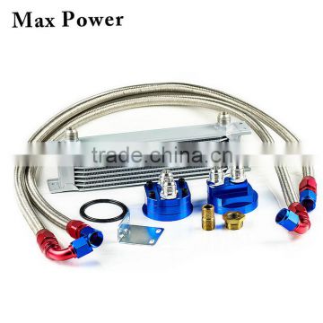 Universal MOCAL 9 row oil cooler with oil sandwich AN10 hose fitting cooler kits